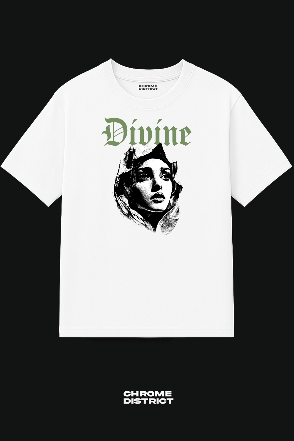Divine Virgin Mary 2.0 Graphic Tee – Oversized Heavyweight Cotton Catholic Streetwear T-Shirt