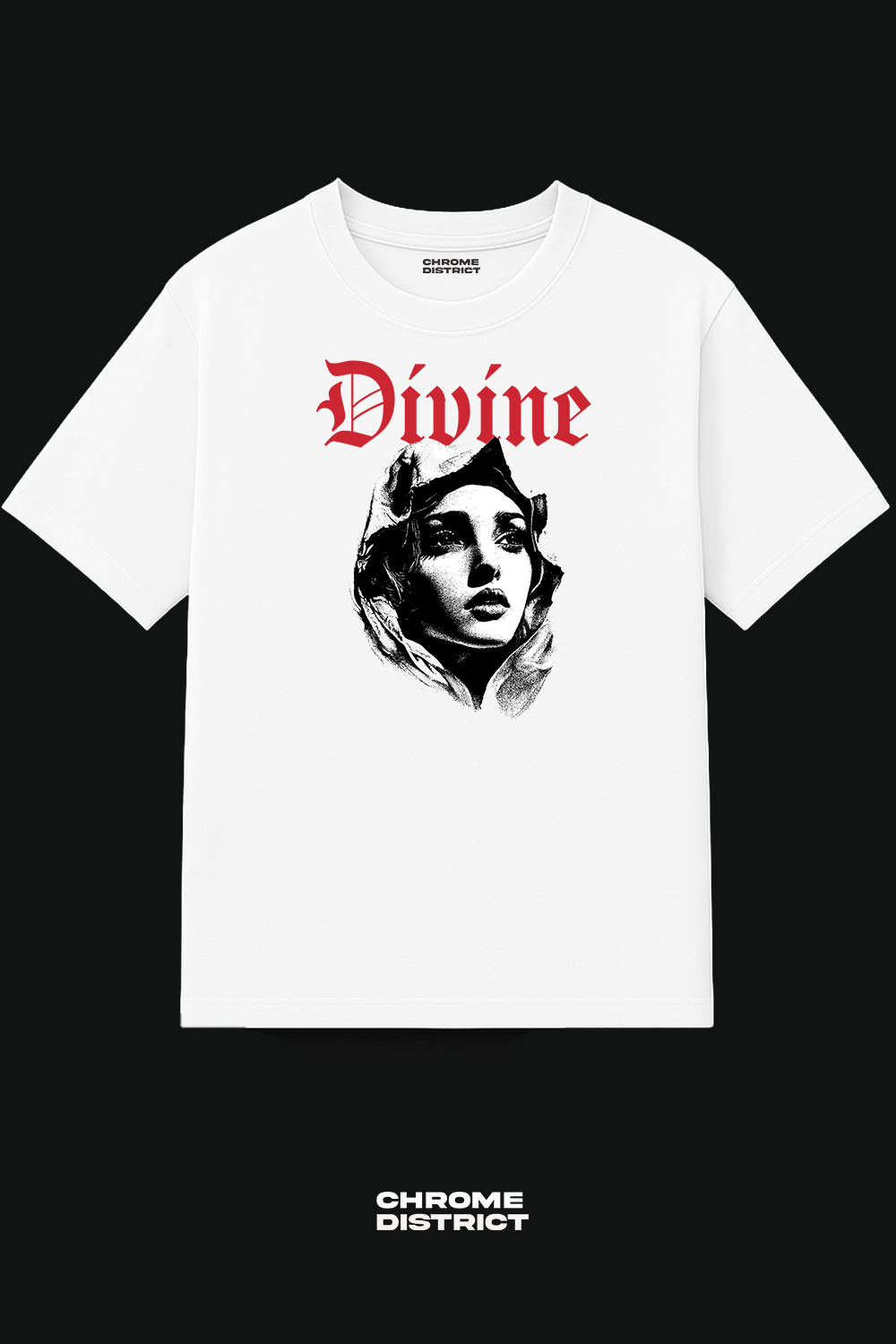 Divine Virgin Mary 2.0 Graphic Tee – Oversized Heavyweight Cotton Catholic Streetwear T-Shirt