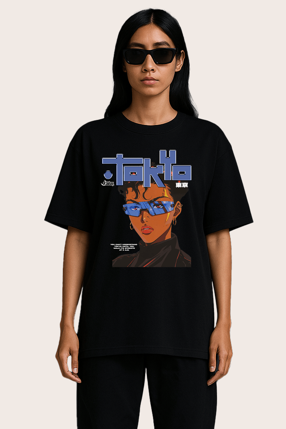 Tokyo Lady Graphic Tee – Oversized Heavyweight Cotton Japanese Streetwear T-Shirt