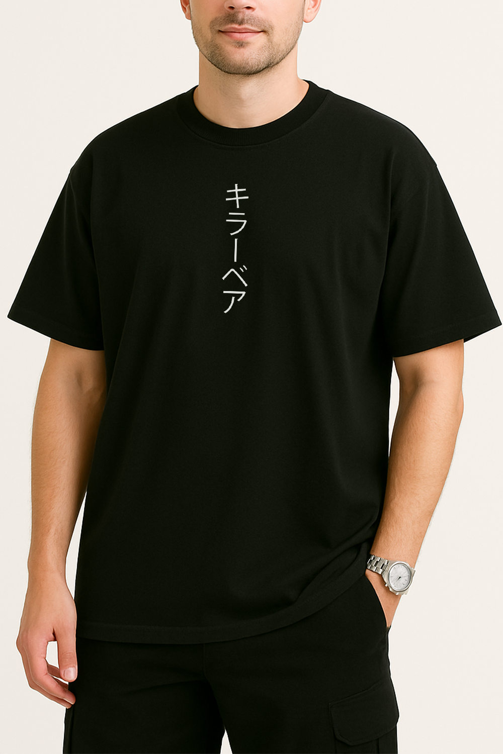 Samurai Bear Graphic Tee – Oversized Heavyweight Cotton Japanese Streetwear T-Shirt