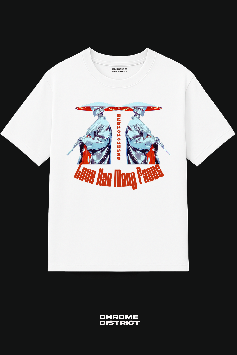 Love Has Many Faces Anime Graphic Tee – Oversized Heavyweight Cotton Japanese Streetwear T-Shirt