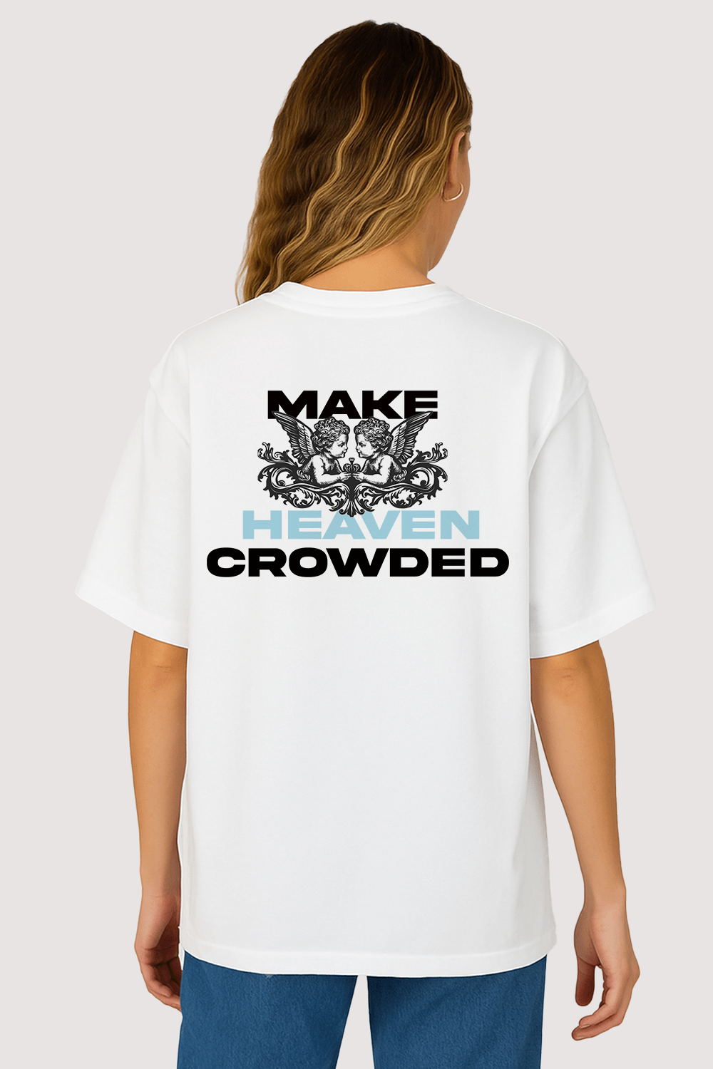 Make Heaven Crowded Graphic Tee – Oversized Heavyweight Cotton Christian Streetwear T-Shirt