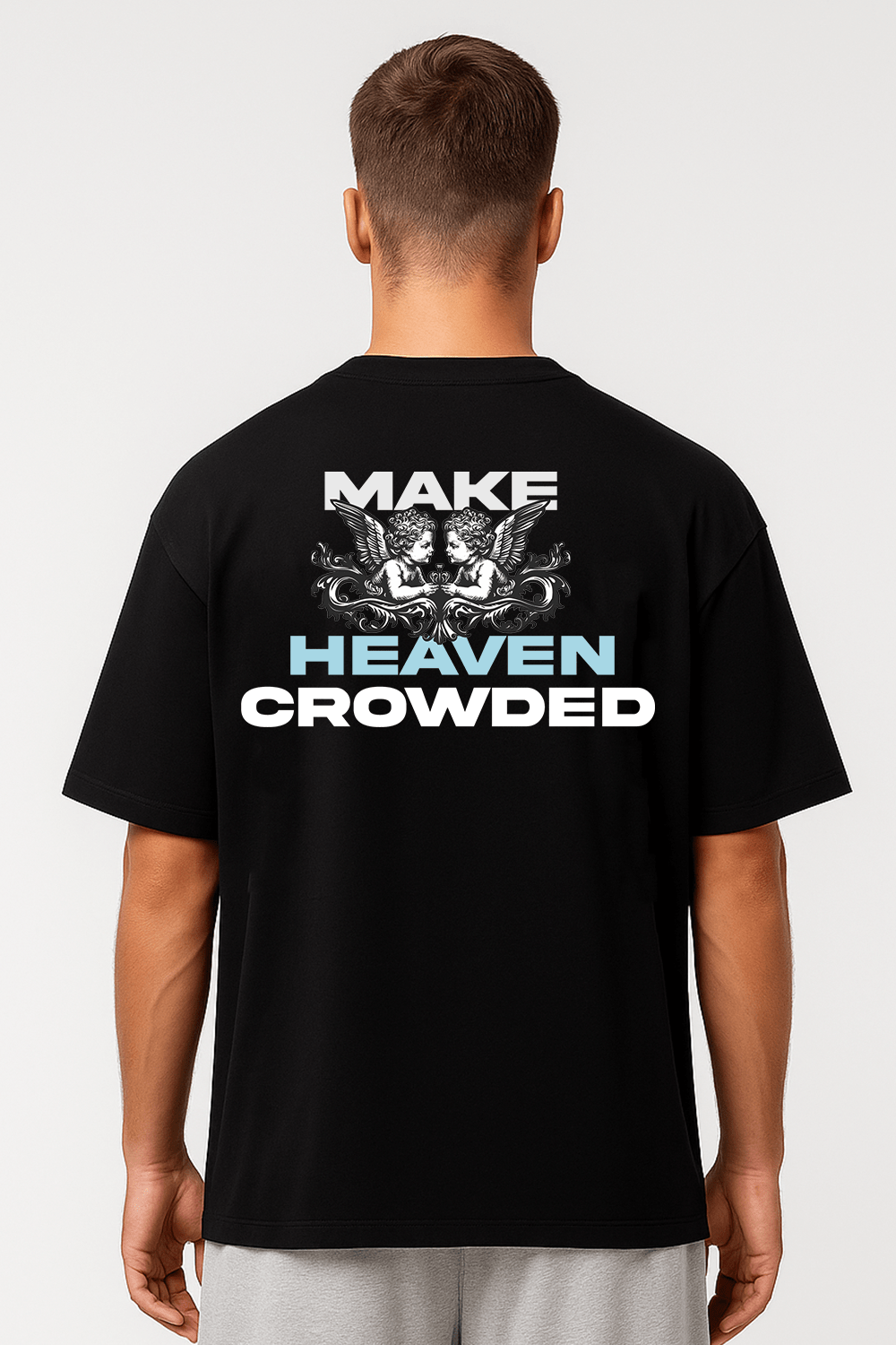 Make Heaven Crowded Graphic Tee – Oversized Heavyweight Cotton Christian Streetwear T-Shirt
