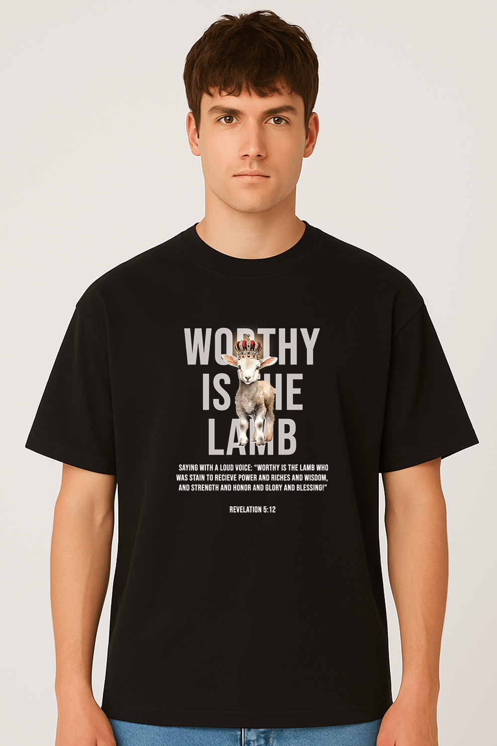 Psalms Lamb Graphic Tee – Oversized Heavyweight Cotton Christian Streetwear T-Shirt