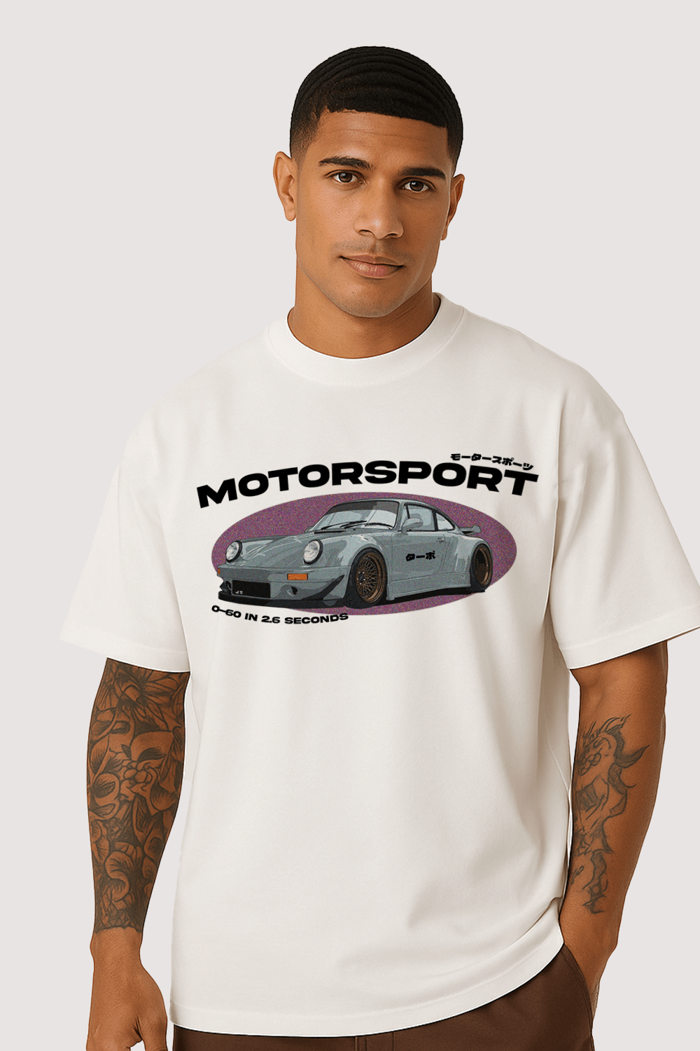 Race Car Motorsport Graphic Tee – Oversized Heavyweight Cotton Streetwear T-Shirt