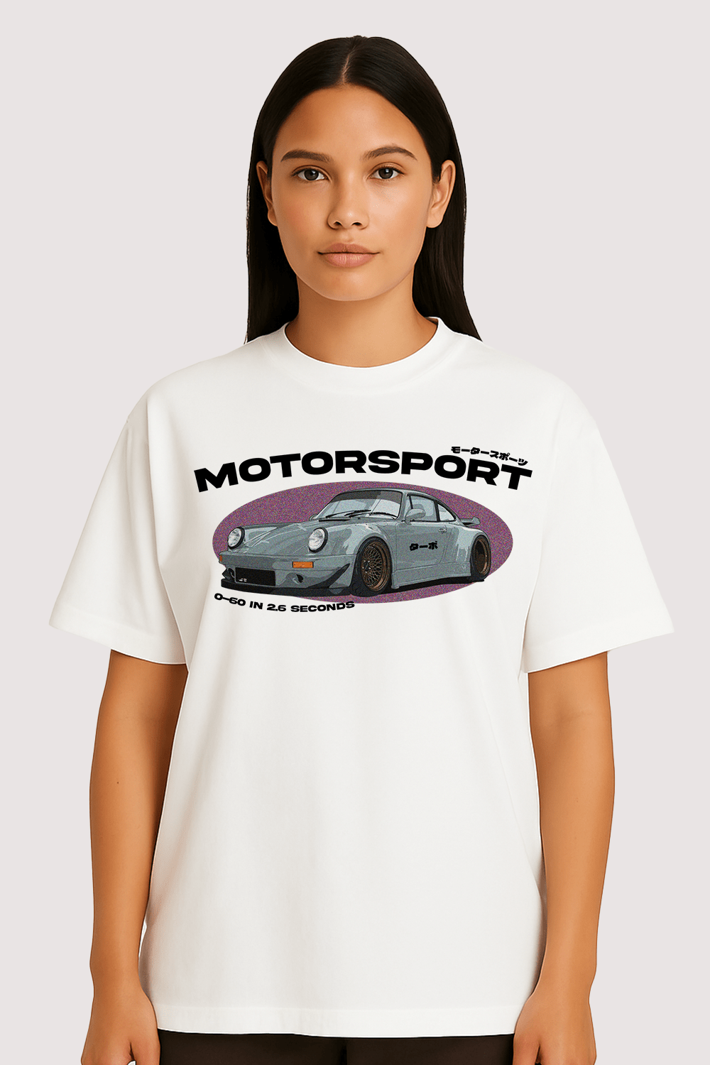 Race Car Motorsport Graphic Tee – Oversized Heavyweight Cotton Streetwear T-Shirt
