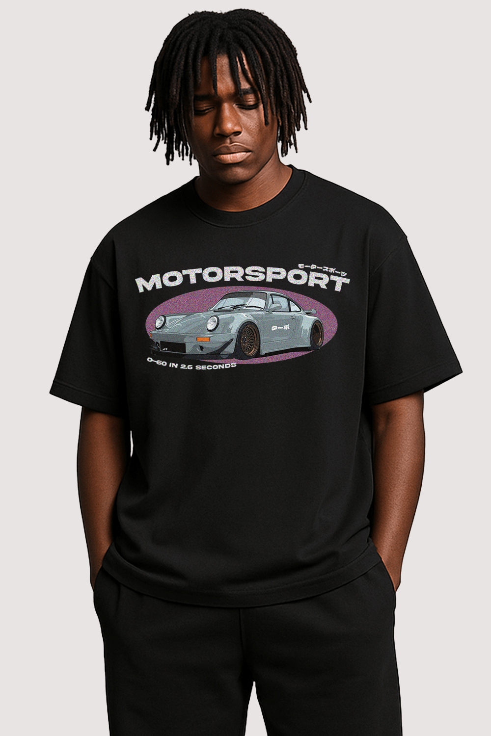 Race Car Motorsport Graphic Tee – Oversized Heavyweight Cotton Streetwear T-Shirt