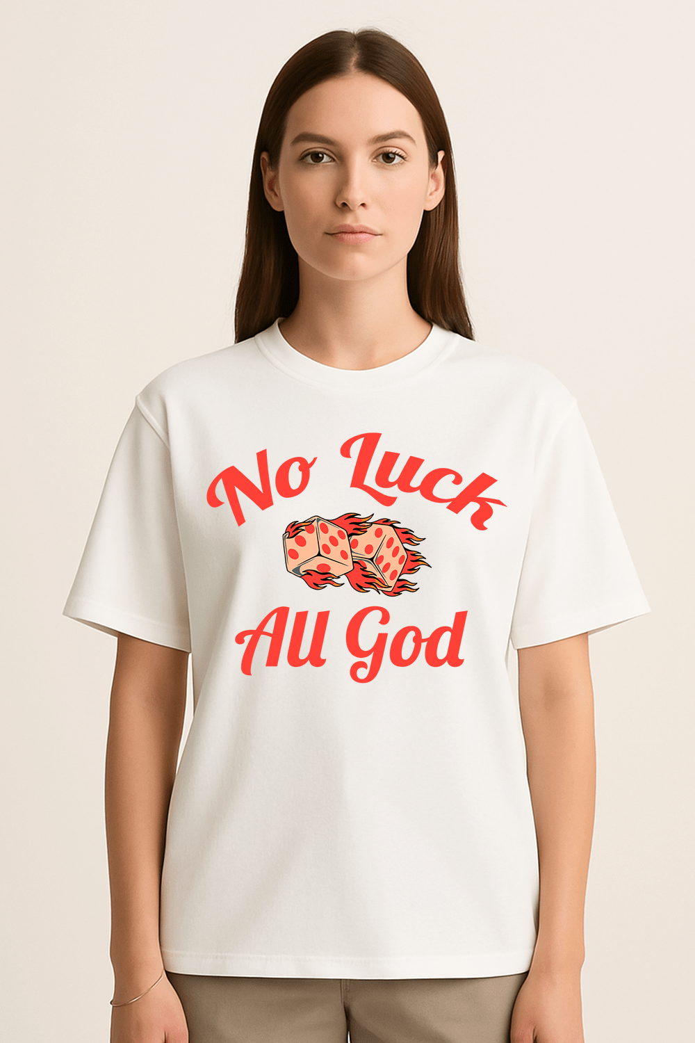 No Luck, All God Graphic Tee – Oversized Heavyweight Cotton Christian Streetwear T-Shirt