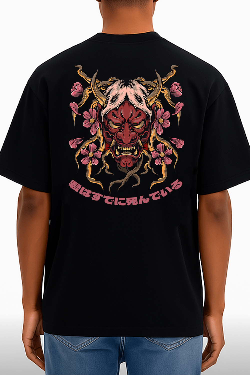 Omni Demon Graphic Tee – Oversized Heavyweight Cotton Gothic Streetwear T-Shirt
