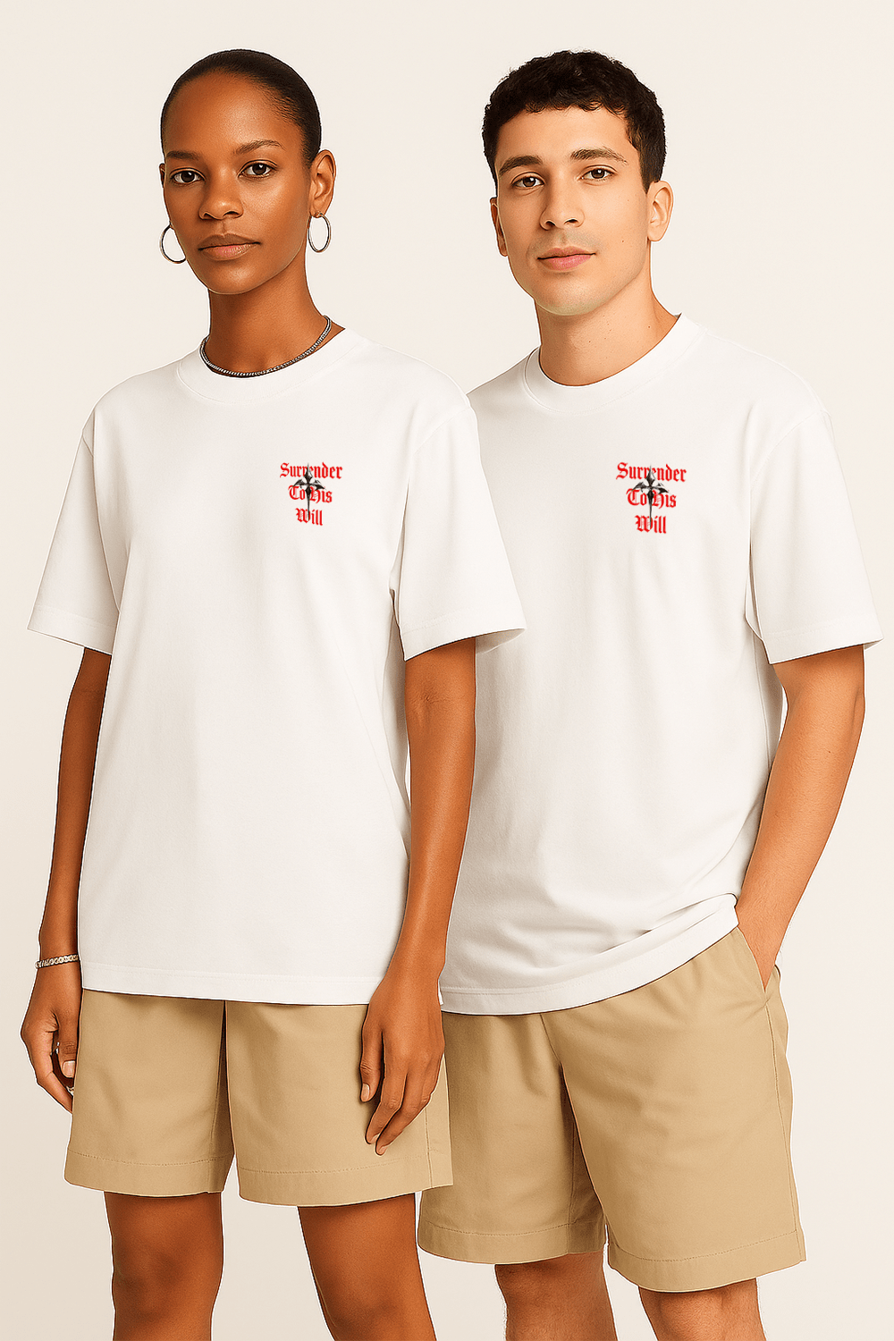 Optimism – Surrender to His Will Graphic Tee – Oversized Heavyweight Cotton Christian T-Shirt