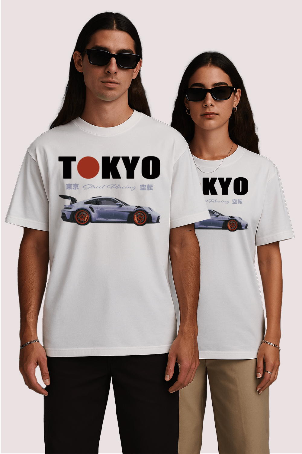 Tokyo Street Racing Graphic Tee – Oversized Heavyweight Cotton JDM Streetwear T-Shirt