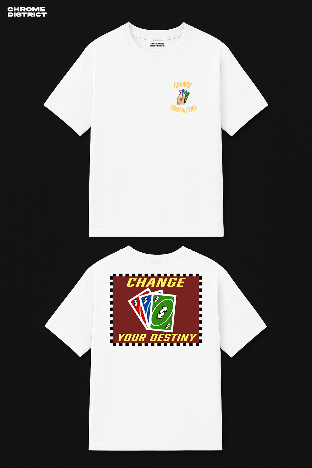 Uno Card Graphic Tee – Oversized Heavyweight Cotton Retro Game Streetwear T-Shirt