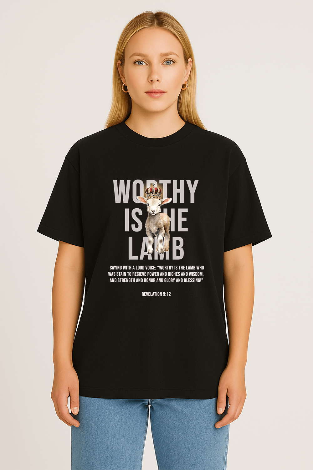 Psalms Lamb Graphic Tee – Oversized Heavyweight Cotton Christian Streetwear T-Shirt