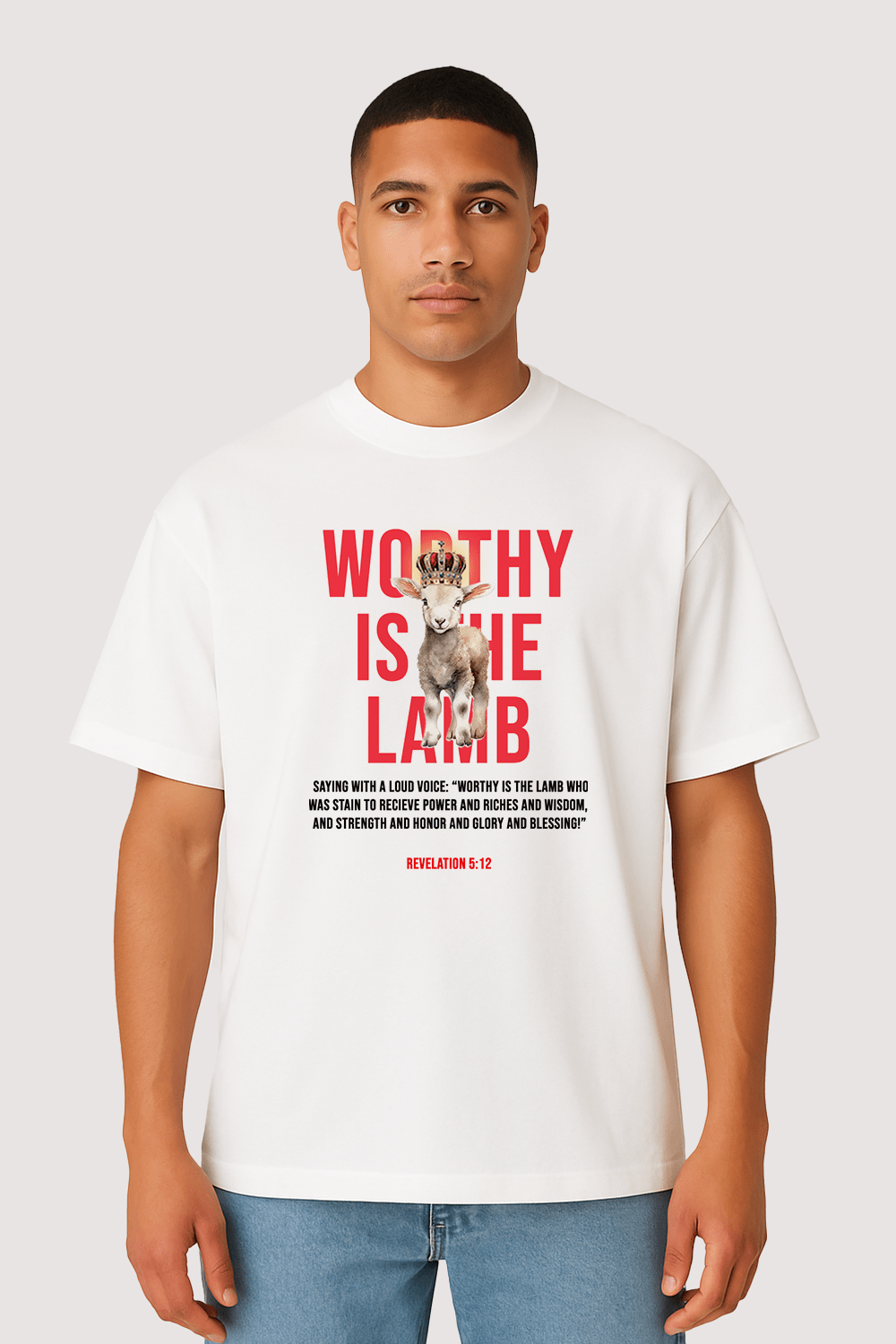 Psalms Lamb Graphic Tee – Oversized Heavyweight Cotton Christian Streetwear T-Shirt