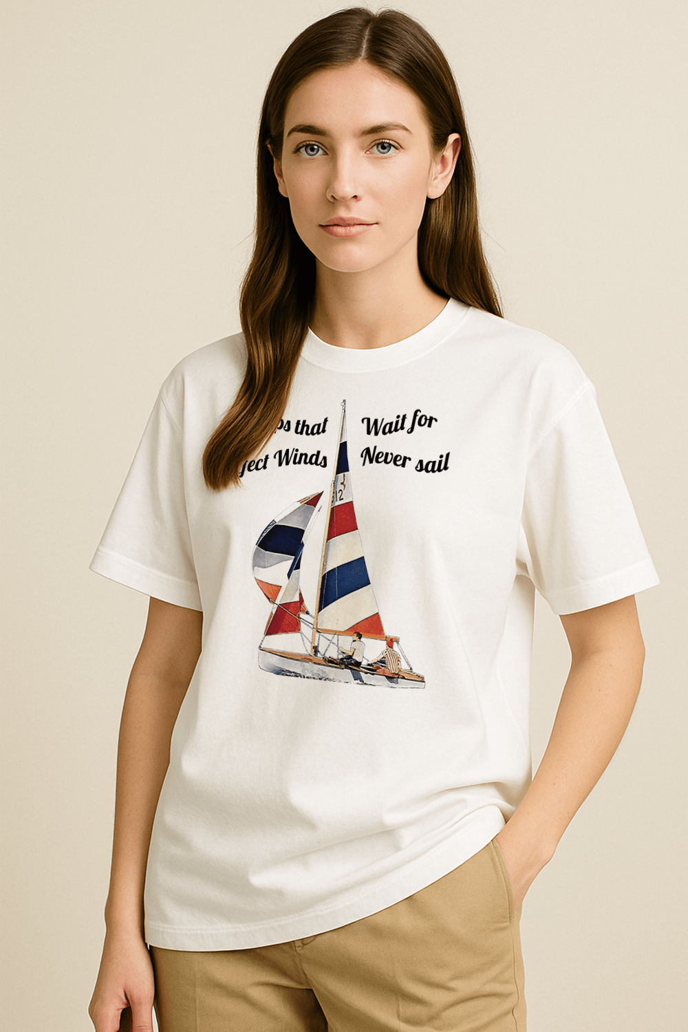 Sailboat Graphic Tee – Oversized Heavyweight Cotton Nautical Streetwear T-Shirt