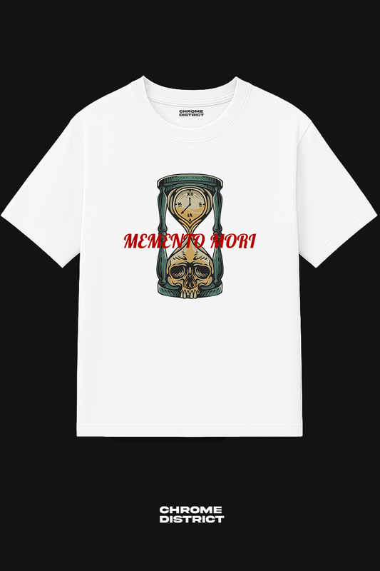 Memento Mori Graphic Tee – Oversized Heavyweight Cotton Gothic Streetwear T-Shirt