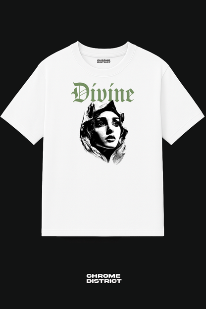 Divine Virgin Mary 2.0 Graphic Tee – Oversized Heavyweight Cotton Catholic Streetwear T-Shirt