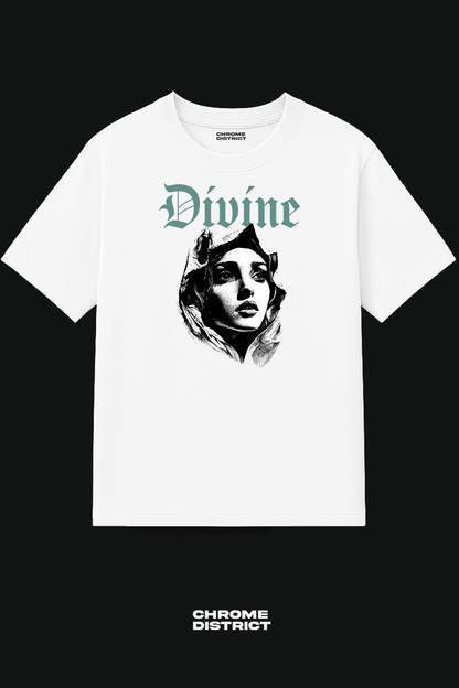 Divine Virgin Mary 2.0 Graphic Tee – Oversized Heavyweight Cotton Catholic Streetwear T-Shirt
