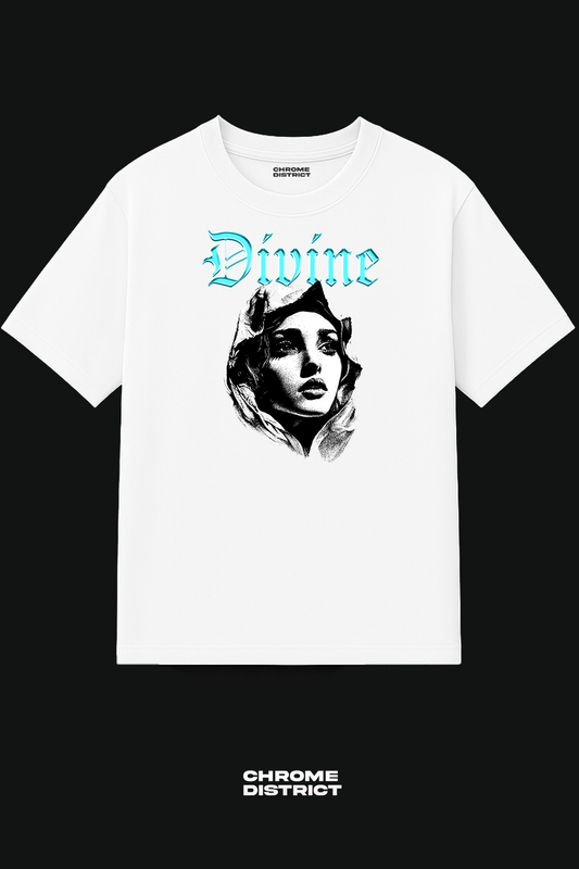 Divine Virgin Mary 2.0 Graphic Tee – Oversized Heavyweight Cotton Catholic Streetwear T-Shirt