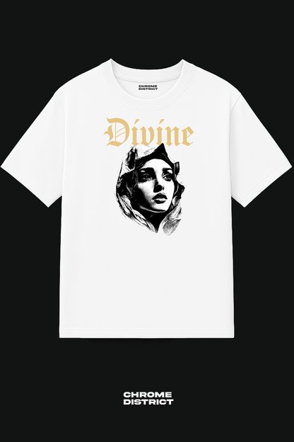 Divine Virgin Mary 2.0 Graphic Tee – Oversized Heavyweight Cotton Catholic Streetwear T-Shirt