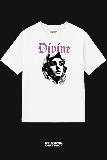 Divine Virgin Mary 2.0 Graphic Tee – Oversized Heavyweight Cotton Catholic Streetwear T-Shirt