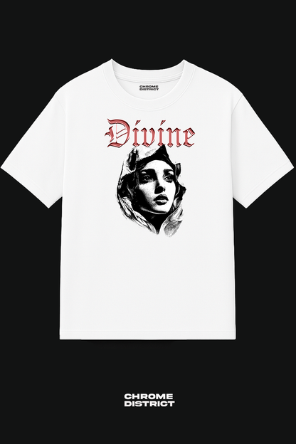 Divine Virgin Mary 2.0 Graphic Tee – Oversized Heavyweight Cotton Catholic Streetwear T-Shirt