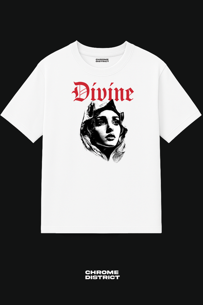 Divine Virgin Mary 2.0 Graphic Tee – Oversized Heavyweight Cotton Catholic Streetwear T-Shirt