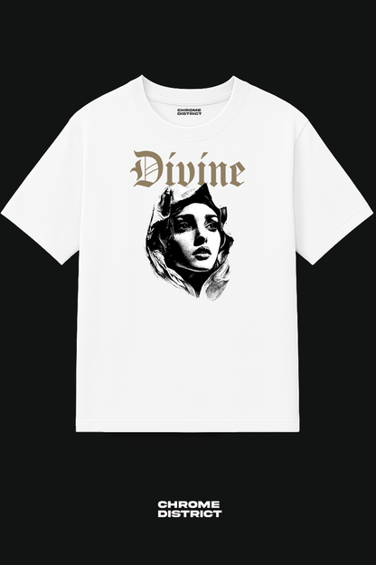 Divine Virgin Mary 2.0 Graphic Tee – Oversized Heavyweight Cotton Catholic Streetwear T-Shirt