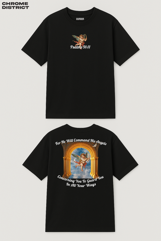 Bow Angel Graphic Tee – Oversized Heavyweight Cotton Streetwear T-Shirt