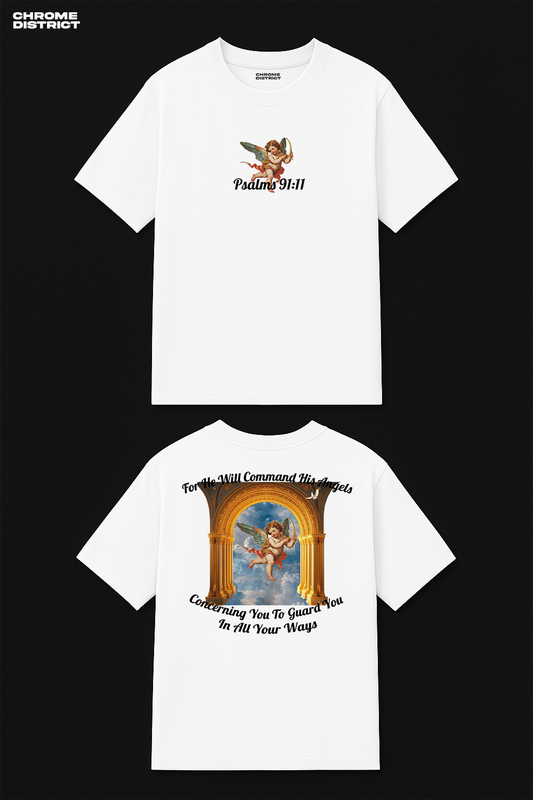 Bow Angel Graphic Tee – Oversized Heavyweight Cotton Streetwear T-Shirt