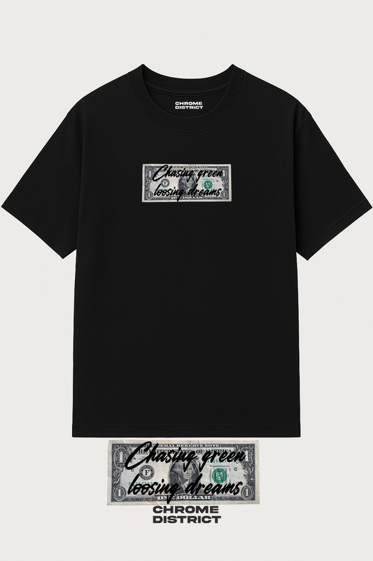 Chasing Green Loosing Dreams Graphic Tee – Oversized Heavyweight Cotton Streetwear T-Shirt