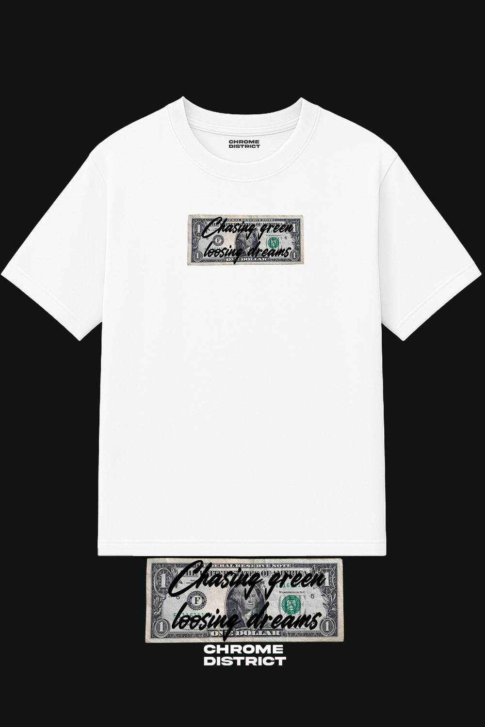 Chasing Green Loosing Dreams Graphic Tee – Oversized Heavyweight Cotton Streetwear T-Shirt