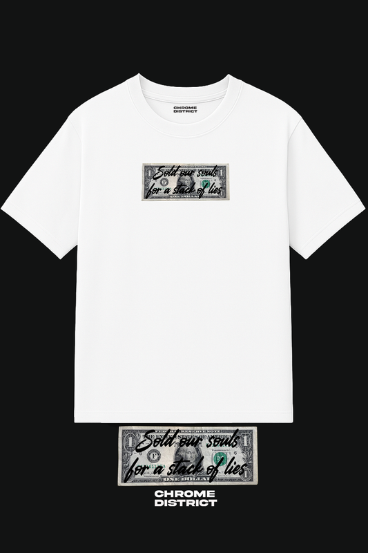 Sold Our Souls for a Stack of Lies Graphic Tee – Oversized Heavyweight Cotton Streetwear T-Shirt