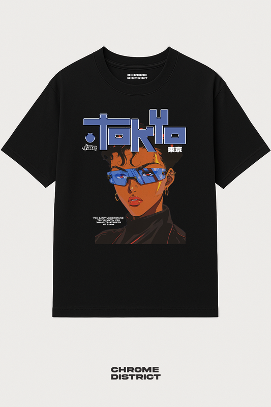 Tokyo Lady Graphic Tee – Oversized Heavyweight Cotton Japanese Streetwear T-Shirt