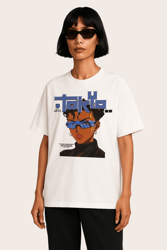 Tokyo Lady Graphic Tee – Oversized Heavyweight Cotton Japanese Streetwear T-Shirt