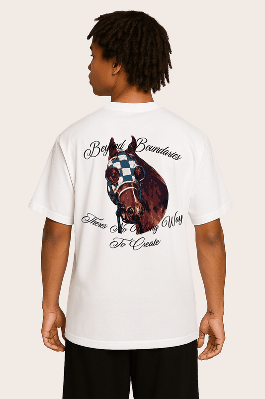 Beyond Boundaries Inspirational Graphic Tee – Oversized Heavyweight Cotton Creative Art T-Shirt
