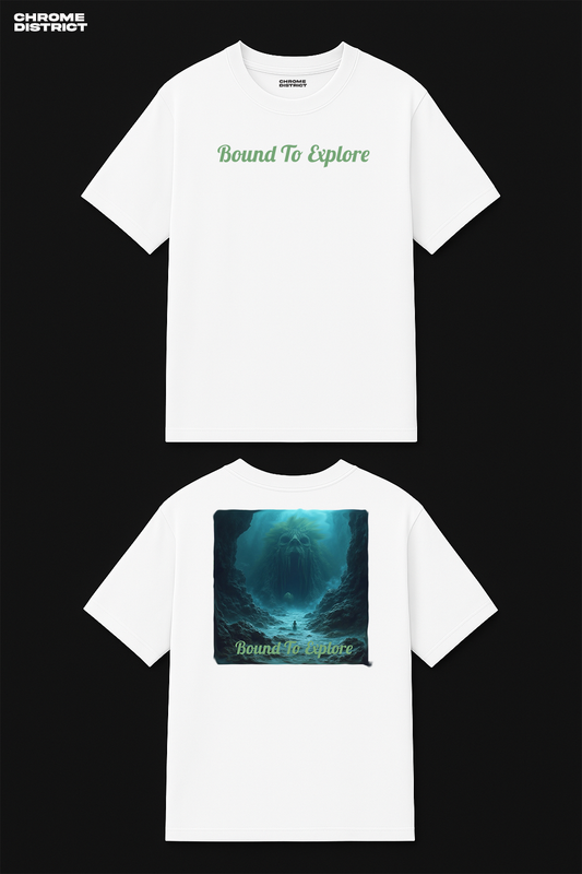 Bound to Explore Sea Monster Graphic Tee – Oversized Heavyweight Cotton Nautical Streetwear T-Shirt