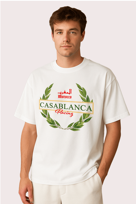 Casablanca Racing Graphic Tee – Oversized Heavyweight Cotton Motorsport Streetwear T-Shirt