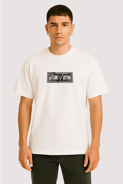 Chasing Green Loosing Dreams Graphic Tee – Oversized Heavyweight Cotton Streetwear T-Shirt