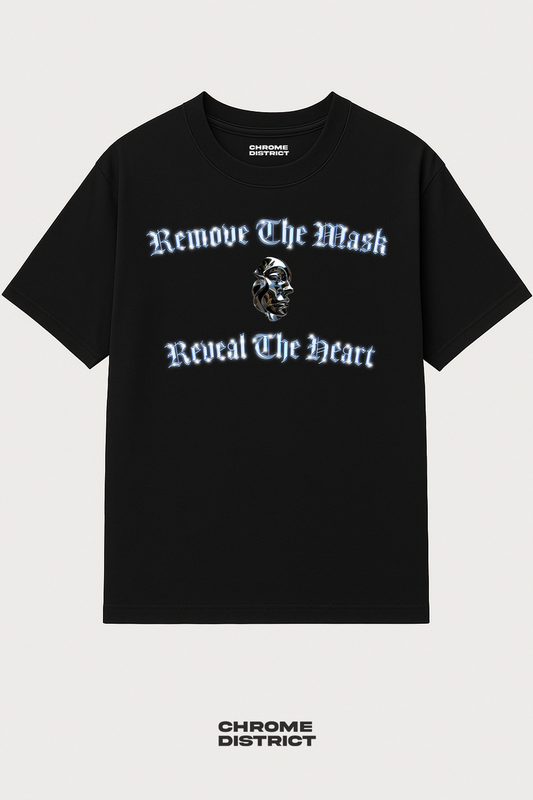 Chrome Mask Graphic Tee – Oversized Heavyweight Cotton Streetwear T-Shirt