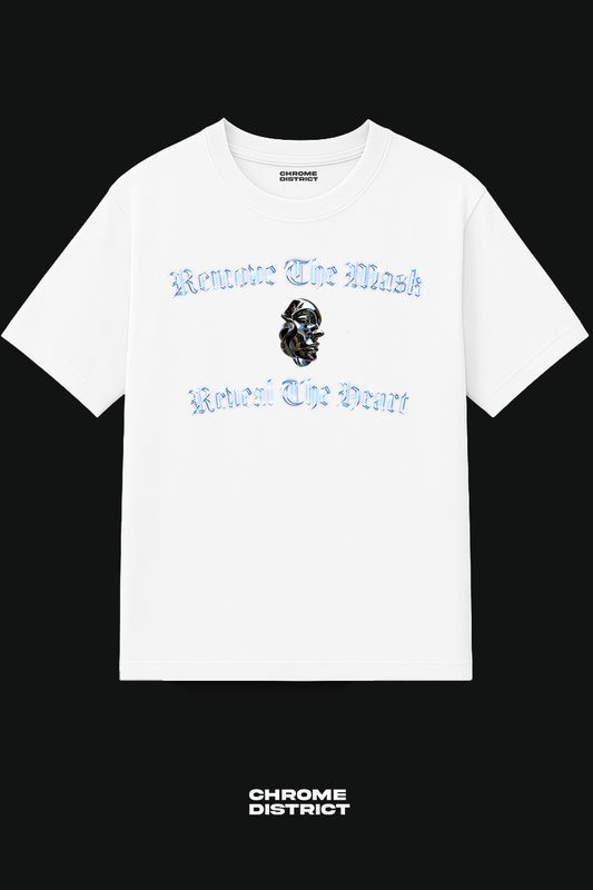 Chrome Mask Graphic Tee – Oversized Heavyweight Cotton Streetwear T-Shirt