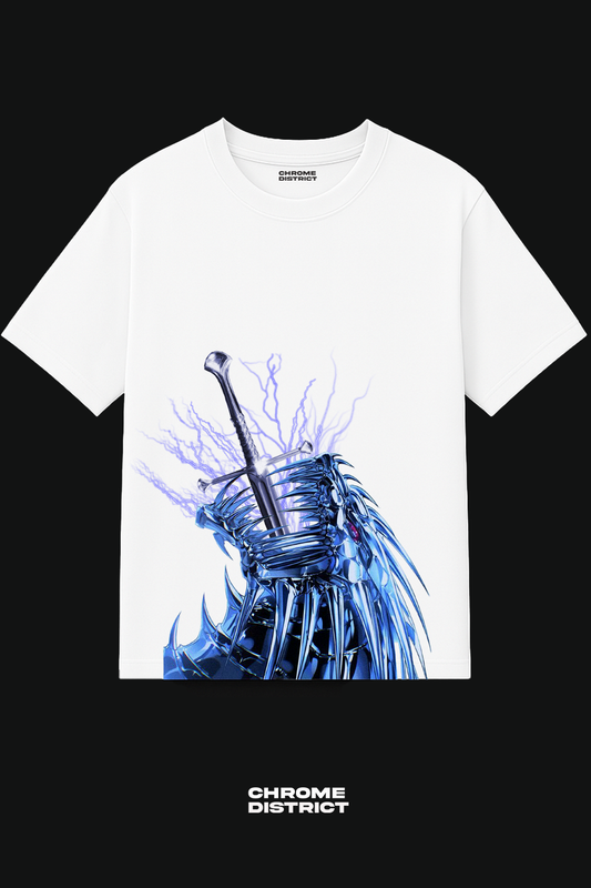 Chrome Dragon Graphic Tee – Oversized Heavyweight Cotton Streetwear T-Shirt