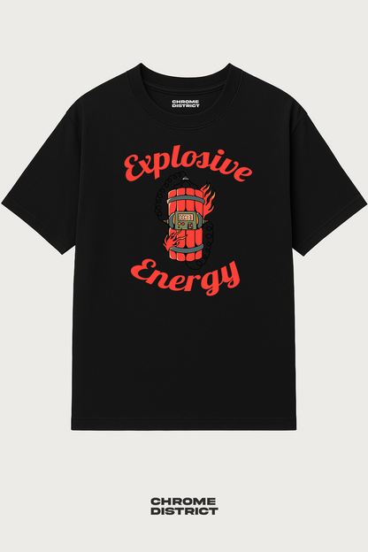 Explosive Energy Graphic Tee – Oversized Heavyweight Cotton Streetwear T-Shirt