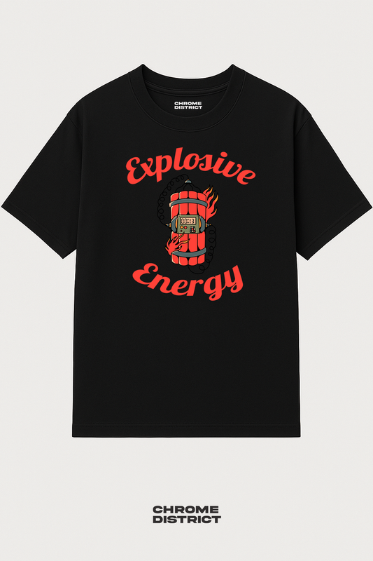 Explosive Energy Graphic Tee – Oversized Heavyweight Cotton Streetwear T-Shirt
