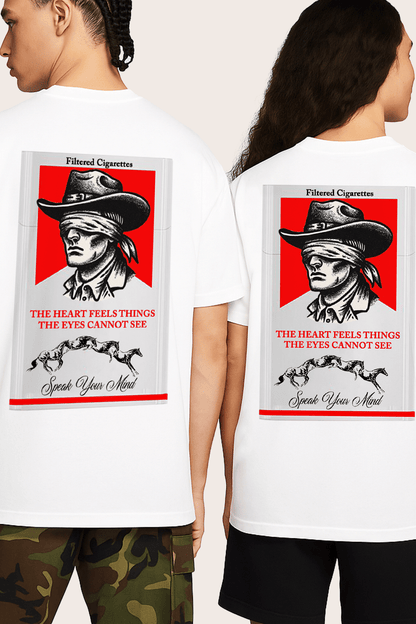 The Heart Feels What the Eyes Cannot See Graphic Tee – Oversized Heavyweight Cotton Inspirational Quote T-Shirt