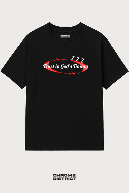 Trust in God’s Timing Graphic Tee – Oversized Heavyweight Cotton Christian Streetwear T-Shirt