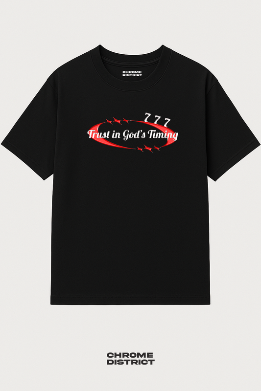 Trust in God’s Timing Graphic Tee – Oversized Heavyweight Cotton Christian Streetwear T-Shirt