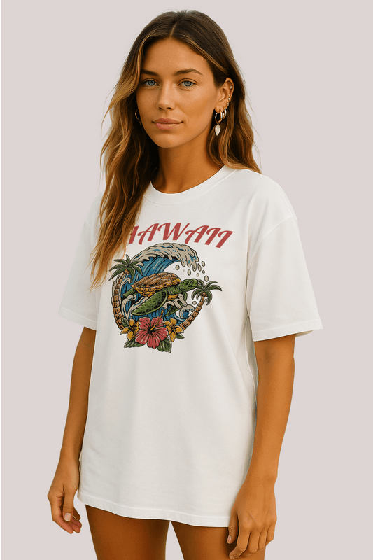 Hawaii Graphic Tee – Oversized Heavyweight Cotton Tropical Streetwear T-Shirt