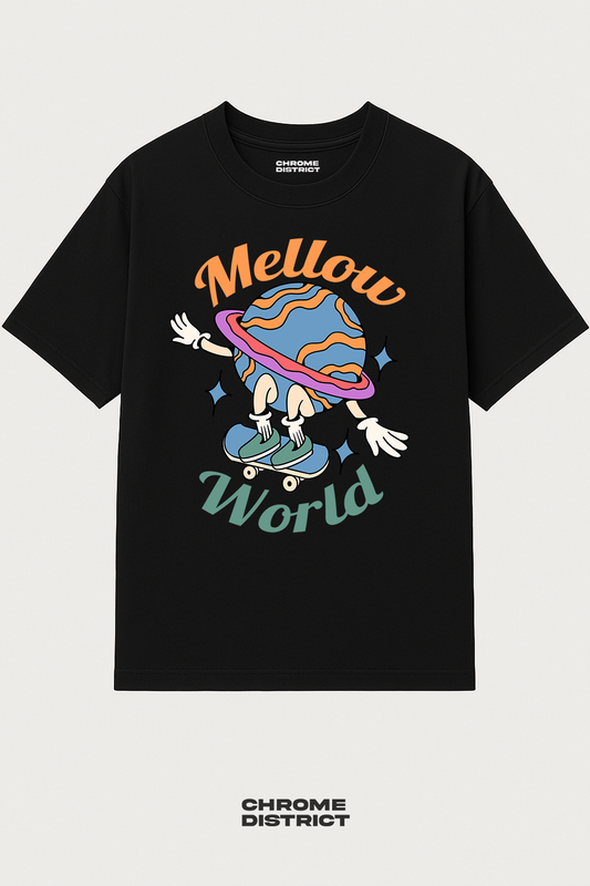 Mellow World Graphic Tee – Oversized Heavyweight Cotton Vintage Streetwear T-Shirt