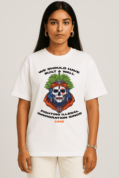 Natives Were Here First Graphic Tee – Oversized Heavyweight Cotton Indigenous Streetwear T-Shirt